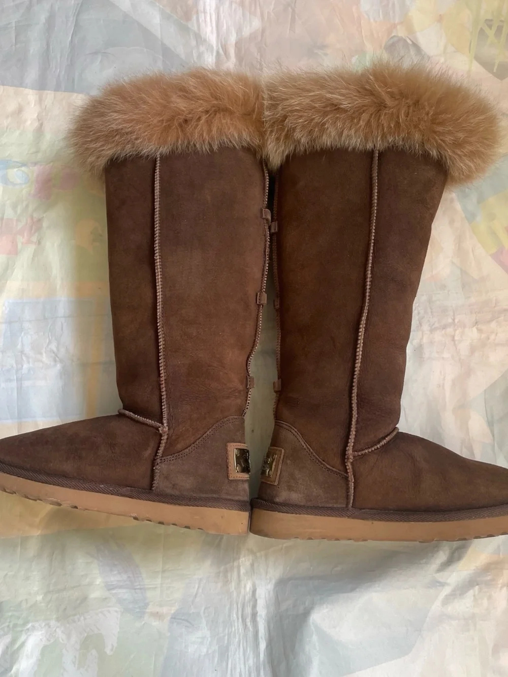 Love Collective Australia Tall Sheepskin Fur Trim Lined Boots Women’s Brown AU 5